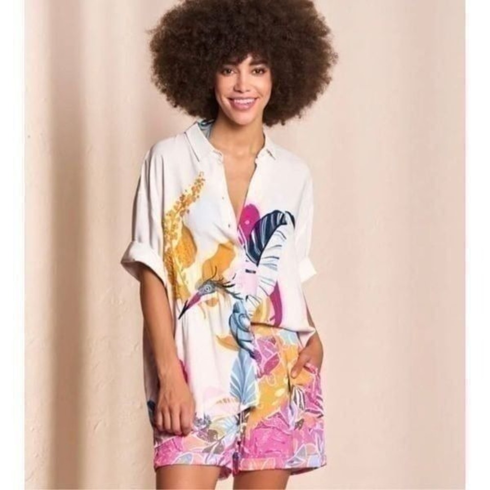 Maaji Mangrove Big Kell Long Shirt Boyfriend Shirt size Large - Picture 1 of 9